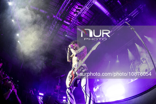 Justin Hawkins of The Darkness is performing at Alcatraz Milan in Milan, Italy, on November 14, 2023. 