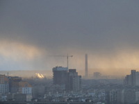Bad weather is breaking out in Kyiv, Ukraine, on December 27, 2023. (