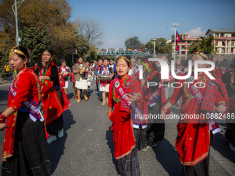 Members of the Tamu/Gurung community are rallying in Kathmandu, Nepal, on the occasion of Tamu Lhosar, which is observed annually to mark th...