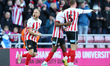 Alex Pritchard is celebrating his goal during the Sky Bet Championship match between Sunde...