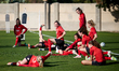 The PSV Eindhoven Women's soccer team is training at the Training Grounds in Ta' Qali, Mal...