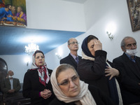 Iranian-Armenian worshippers are praying at the St. Vartan Armenian Church in central Tehran during a Christmas mass prayer ceremony on Janu...