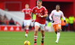 Nicolas Dominguez of Nottingham Forest is looking for options during the FA Cup Third Roun...