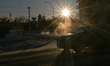 EDMONTON, CANADA - JANUARY 13, 2024:Slow traffic on a Saturday afternoon amid cold temper...