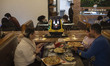 A robot waiter is serving at Robotown restaurant in Tehran, Iran, on January 12, 2024. Rob...
