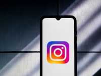 The Instagram logo is displayed on a smartphone screen in Athens, Greece, on January 19, 2024. (