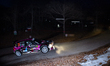 Kalle Rovanpera and Jonne Halttunen are driving their Skoda Fabia R5 in the shakedown of t...