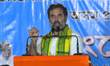 Rahul Gandhi, a leader of India's main opposition Congress party, is addressing party supp...