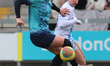 Paige Culver of the London City Lionesses is holding off Molly-Mae Sharpe of Crystal Palac...