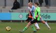 Hermione Cull of London City Lionesses and Elise Hughes of Crystal Palace Women are in act...