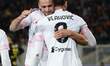 Dusan Vlahovic of Juventus FC is celebrating a goal during the Serie A TIM match between U...