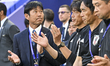 Head Coach Hajime Moriyasu of the Japan National Team is looking on during the AFC Asian C...