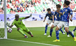 Suzuki Zion (L) #23 of Japan is competing for the ball during the AFC Asian Cup 2023 match...