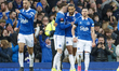 Jack Harrison #11 of Everton F.C. is celebrating his goal during the FA Cup Fourth Round m...