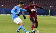 Philip Otele is in action during the Romania Superliga stage 23 match between CFR Cluj and...