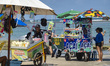 Beach vendors are being pictured in Porto de Galinhas, Pernambuco, Brazil, on January 29,...
