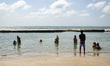 The beach in the neighborhood of Boa Viagem, Recife, Pernambuco, Brazil, is being pictured...