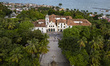 An aerial view is showing the Saint Francis Monastery in the city center of Olinda, Recife...