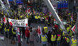 Security staff are gathering at Duesseldorf Airport in Duesseldorf, Germany, on February 1...