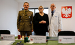 (L-R) Secretary of District Medical Commision, a nurse, and Chairman of District Medical C...