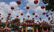 The Eng An Kiong temple is being decorated with Chinese lanterns in preparation for the Ch...