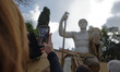 The colossal statue of Constantine, dating back to the 4th century AD, is standing as one...