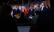 U.S. Representative Marjorie Taylor Greene (R-GA) speaks at a press conference with other...