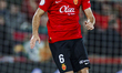 Jose Copete of RCD Mallorca is controlling the ball during the Copa Del Rey Semi-Final Leg...