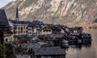 A view of the Hallstatt village on Lake Hallstatt with the Evangelical Church at its centr...