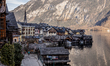 A view of the Hallstatt village on Lake Hallstatt with the Evangelical Church at its centr...