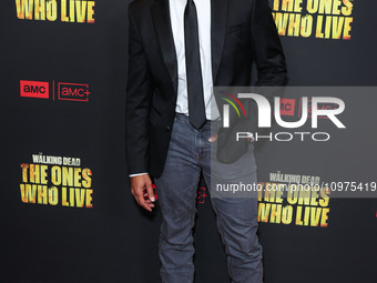 Khary Payton arrives at the Los Angeles Premiere Of AMC+'s 'The Walking Dead: The Ones Who Live' Season 1 held at the Linwood Dunn Theater a...