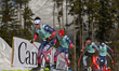 CANMORE, CANADA - FEBRUARY 9:Braden Becker of USA leads a small group during Men's 15km M...