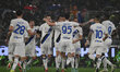 Francesco Acerbi of F.C. Inter is celebrating after scoring the first goal, making it 0-1,...