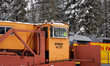 Union Pacific train crews are plowing tracks near Lake Tahoe ski resorts in Soda Springs,...