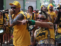 Street carnival blocks are parading through the city of Sao Paulo on February 10, 2024. (