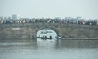 People are crowding on the broken West Lake Bridge in Hangzhou, Zhejiang Province, China,...