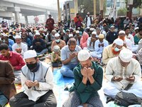 Muslim Devotees Take Part In Akheri Munajat, Or Final Prayers Of Second Phase, At The Biswa Ijtema Or World Muslim Congregation, At Tongi, N...