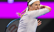 Victoria Azarenka is playing in her quarter-final match against Ina Swiatek of Poland at t...