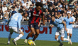 Joshua Zirkzee of Bologna is in action during the Serie A soccer match between SS Lazio an...