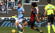 Ciro Immobile of Lazio is being challenged by Joshua Zirkzee of Bologna during the Serie A...