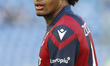 Joshua Zirkzee of Bologna is looking on during the Serie A soccer match between SS Lazio a...