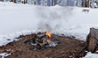 An unattended fire is burning within Tahoe National Forest in the Burlington Motorcycle Sy...