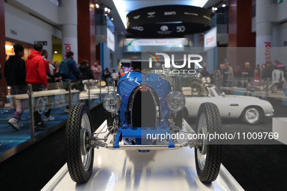 A scaled version of the iconic Bugatti Type 35, the Bugatti Baby II, is being displayed at the Canadian International Auto Show in Toronto,...