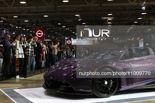 People are visiting the 2024 Canadian International Auto Show in Toronto, Canada, on February 19, 2024. 