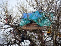 Firefighters and policemen from the CNAMO, a specialized unit, are trying to dislodge an 'Ecureuil' living in a tree. The 'Ecureuil' can be...