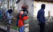 Sympathizers of the 'Ecureuils' are trying to comfort themselves in the woods in Saix, Tar...