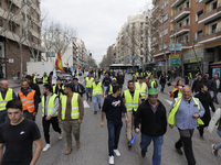 Farmers are protesting in the center of Madrid, Spain, on February 21, during the Spanish farmers' protest. (