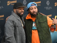 Curtis ''50 Cent'' Jackson (left) is attending a bottle signing event featuring his Branson Cognac and Chemin du Roi champagne at Stew Leona...
