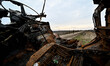 Destroyed military equipment is being seen near Robotyne in the Zaporizhzhia region, south...