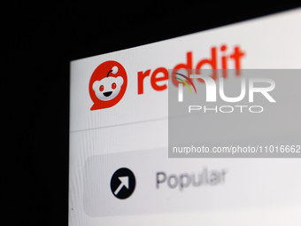 Reddit logo on website displayed on a laptop screen is seen in this illustration photo taken in Krakow, Poland on February 22, 2024. (